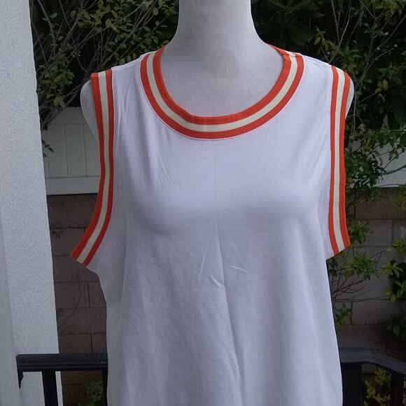 Hunter for Target Orange and White Sleeveless Knit Top Pickleball Tennis - Picture 3 of 5